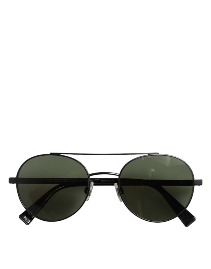 Dolce &amp; Gabbana Matte Black Steel Frame Gray Lens Sunglasses