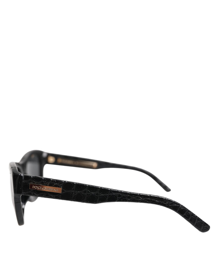 Dolce &amp; Gabbana DG4177 Black Leather Frame Tinted Lens Sunglasses