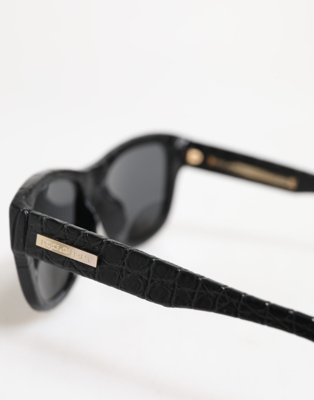 Dolce &amp; Gabbana DG4177 Black Leather Frame Tinted Lens Sunglasses