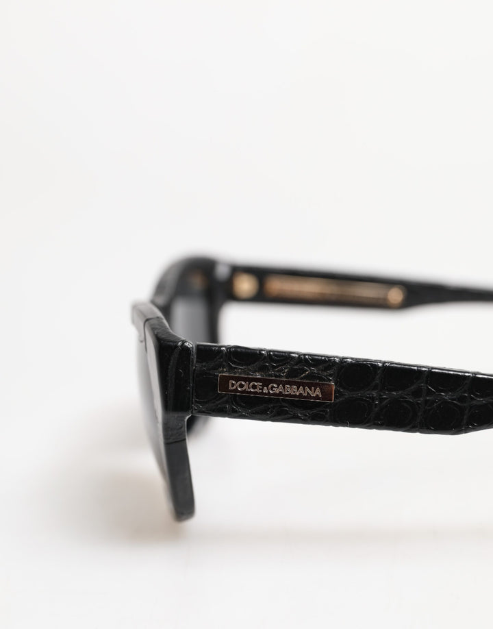 Dolce &amp; Gabbana DG4177 Black Leather Frame Tinted Lens Sunglasses