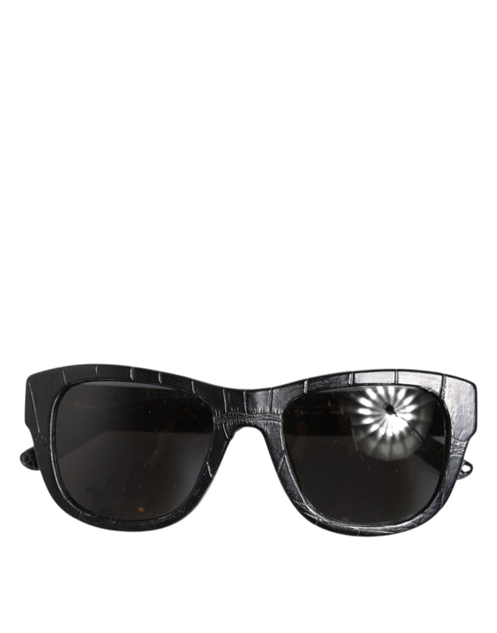Dolce &amp; Gabbana DG4177 Black Leather Frame Tinted Lens Sunglasses