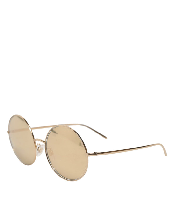 Dolce &amp; Gabbana Gold Metal Round Shades Eyewear Sunglasses
