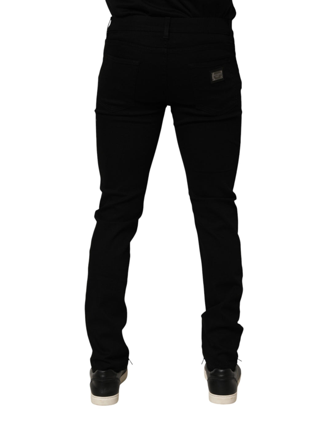 Dolce &amp; Gabbana Black Cotton Stretch Slim Fit Men Denim Jeans