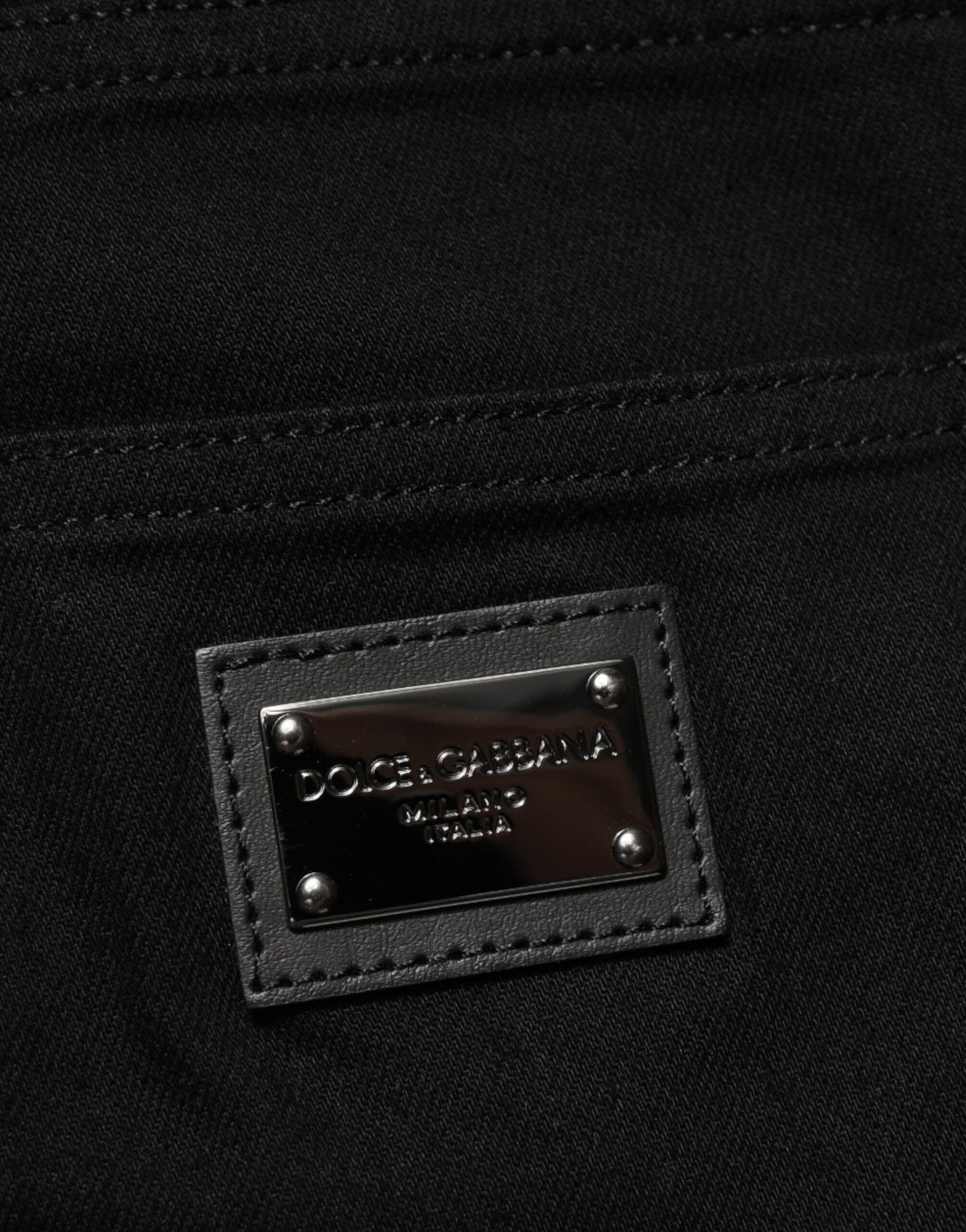Dolce &amp; Gabbana Black Cotton Stretch Slim Fit Men Denim Jeans