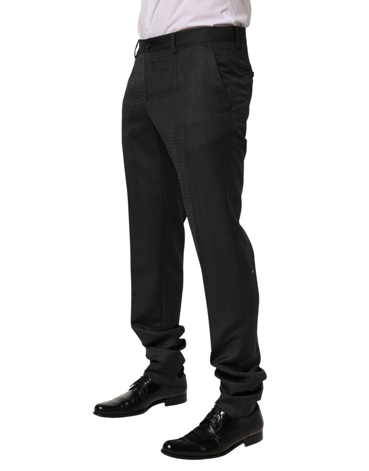 Dolce &amp; Gabbana Black Wool Formal Dress Men Trouser Pants
