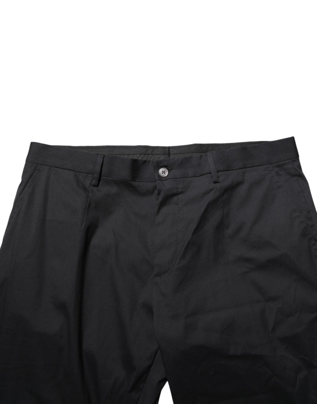 Dolce &amp; Gabbana Black Cotton Formal Dress Men Trouser Pants