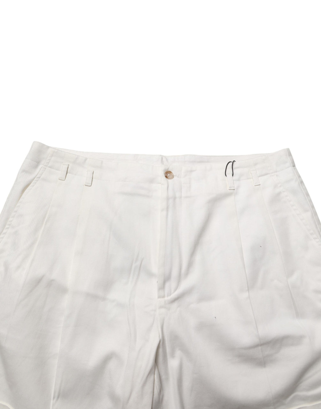 Dolce &amp; Gabbana White Cotton Mid Waist Men Bermuda Shorts