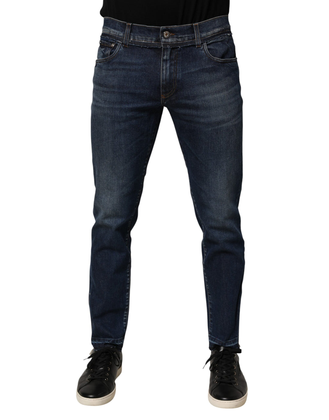 Dolce &amp; Gabbana Blue Cotton Stretch Skinny Men Denim Jeans