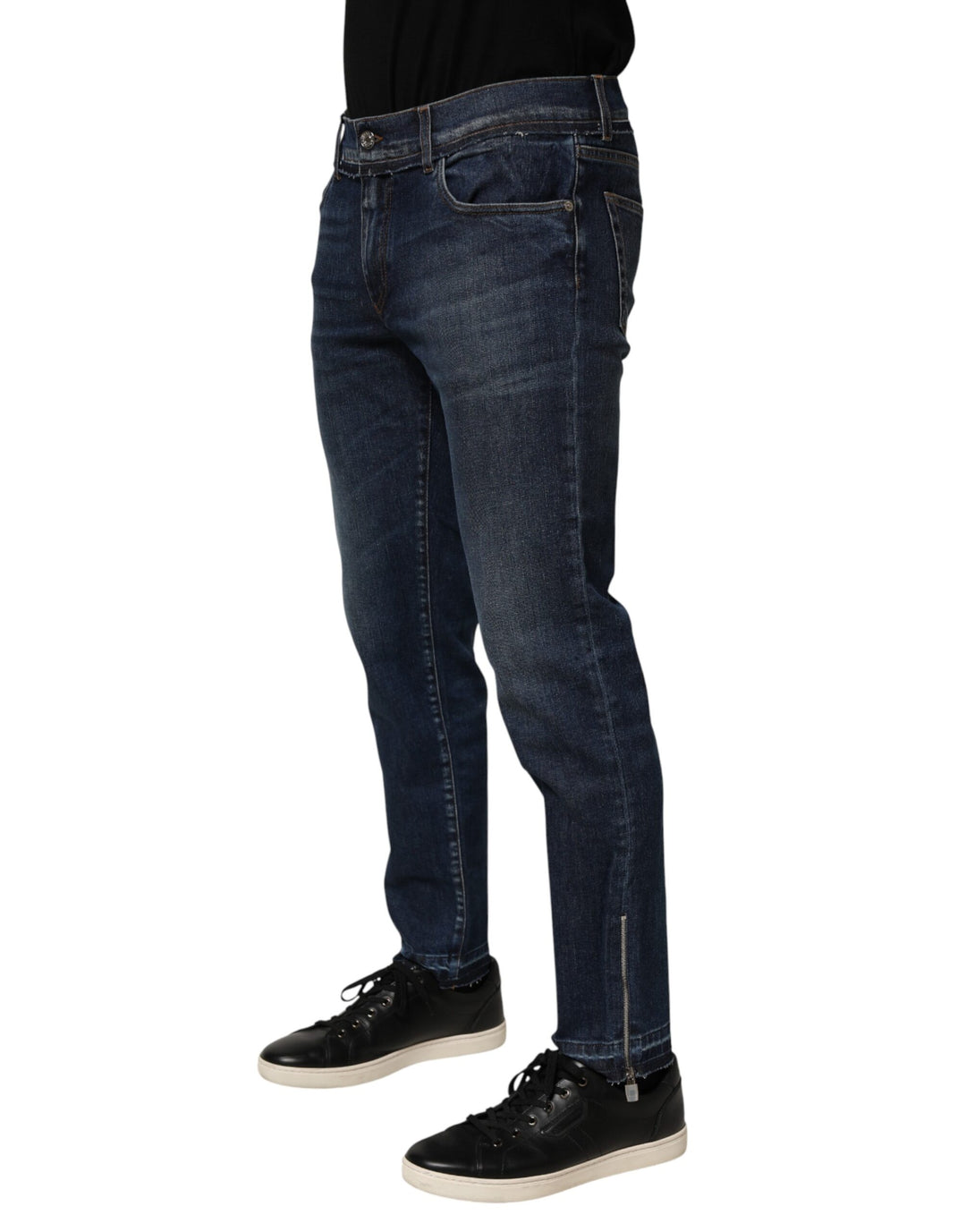 Dolce &amp; Gabbana Blue Cotton Stretch Skinny Men Denim Jeans