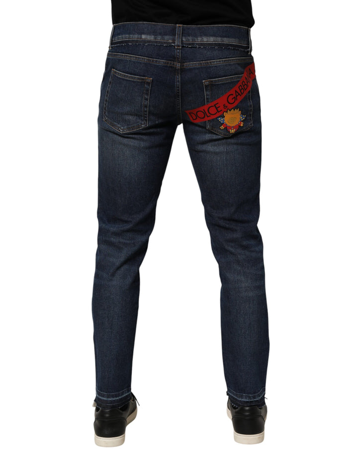 Dolce &amp; Gabbana Blue Cotton Stretch Skinny Men Denim Jeans