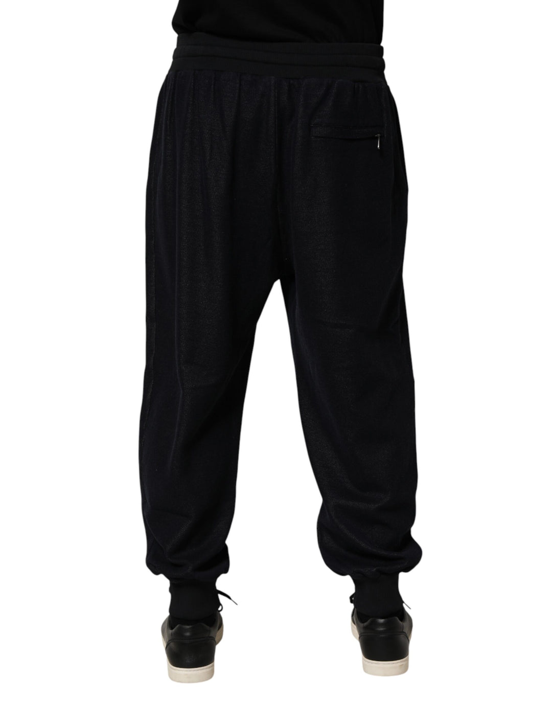 Dolce &amp; Gabbana Black Cotton Blend Drawstring Jogger Jogger Pants