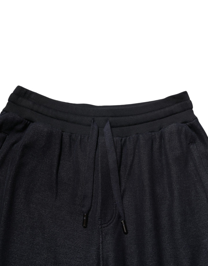 Dolce &amp; Gabbana Black Cotton Blend Drawstring Jogger Jogger Pants