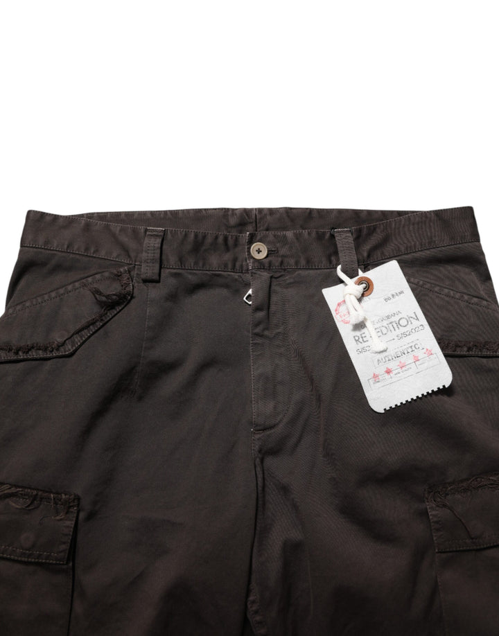 Dolce &amp; Gabbana Brown Re- Edition Cotton Men Cargo Pants