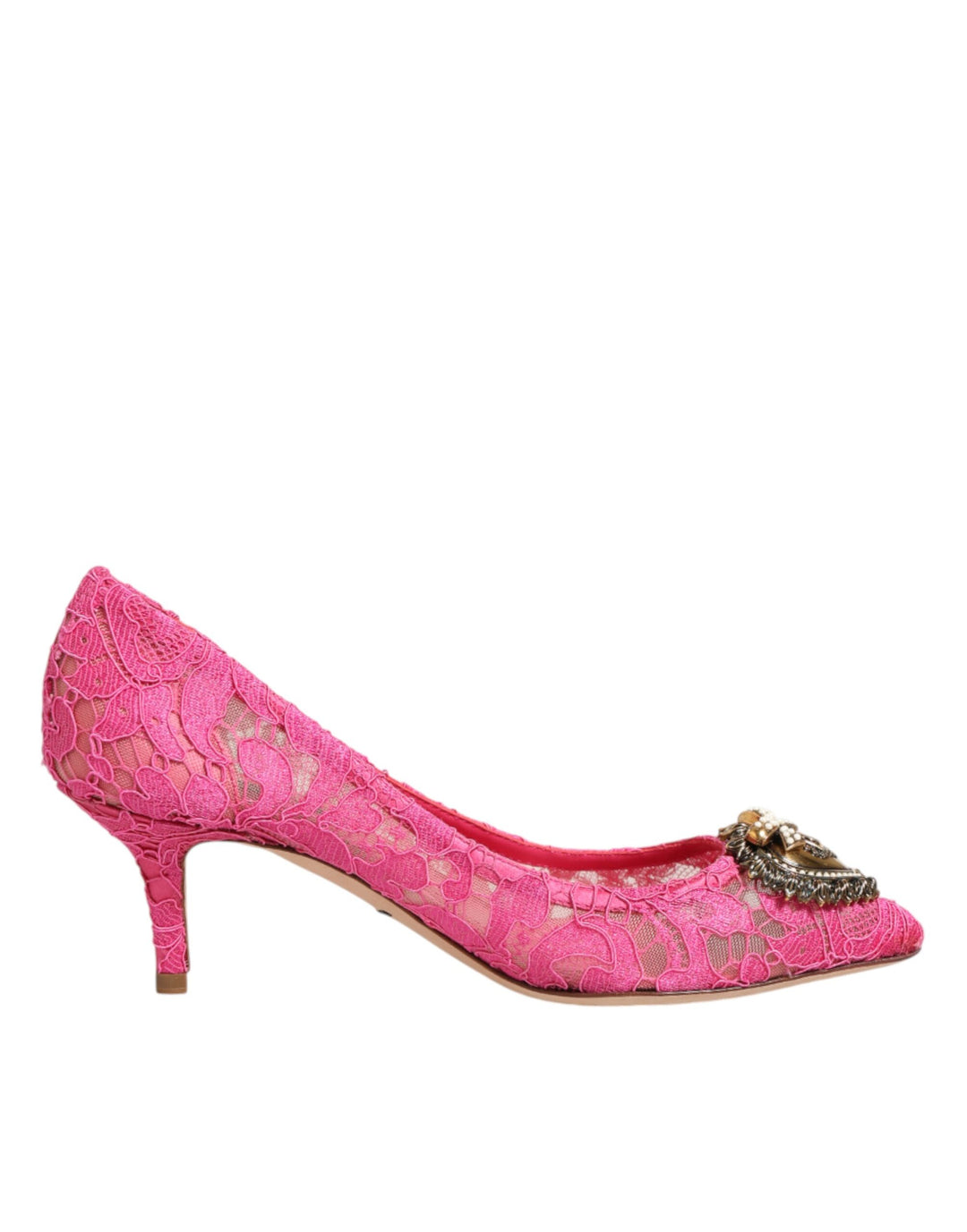 Dolce &amp; Gabbana Pink Taormina Lace DEVOTION Pumps Shoes
