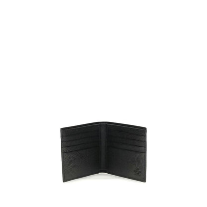 Valentino Garavani Black Calf Leather Bos Taurus Wallet