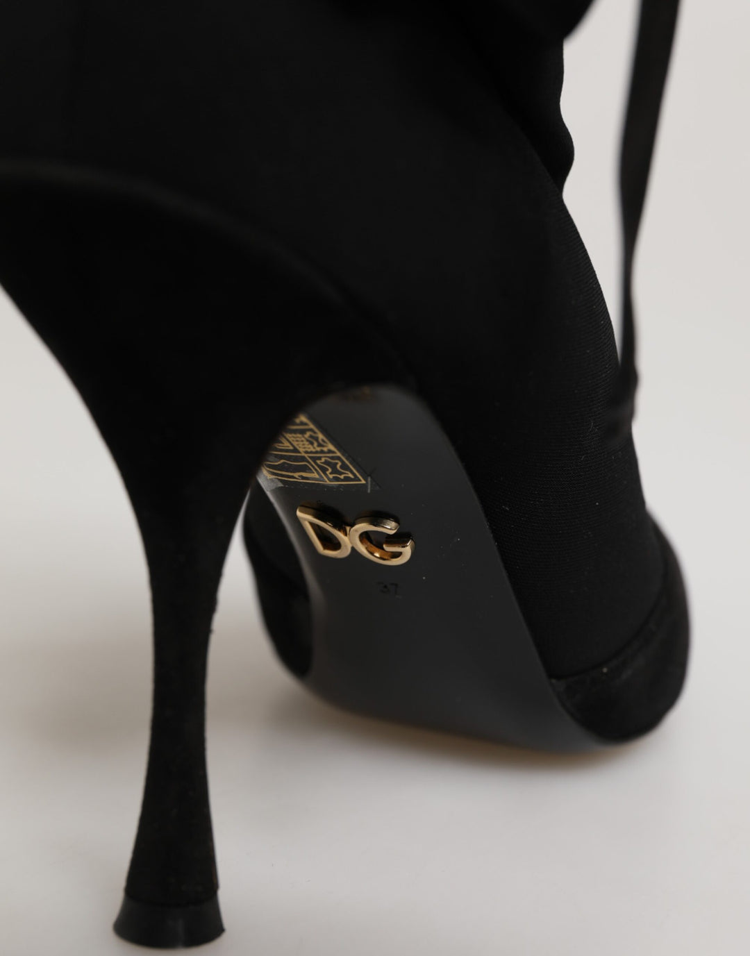 Dolce &amp; Gabbana Black Stiletto Heels Lace Up Boots Shoes