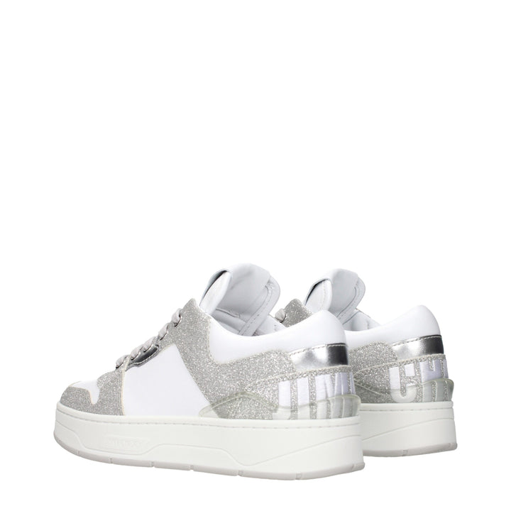 Jimmy Choo White Leather Low Top Sneakers