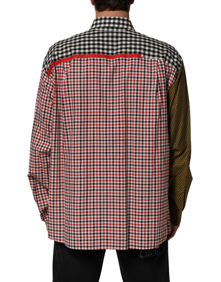Dolce &amp; Gabbana Multicolor Cotton Collared Checkered Shirt