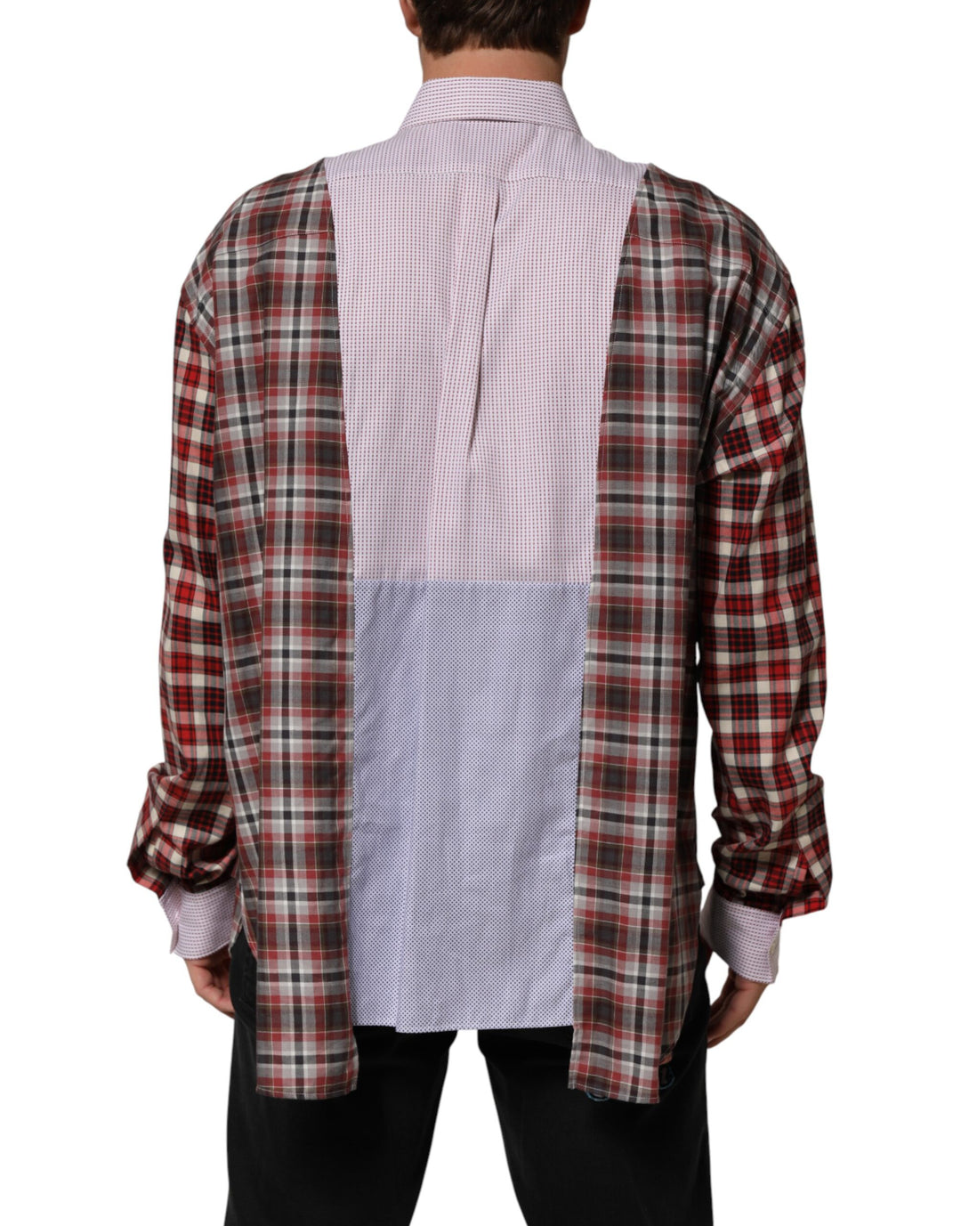 Dolce &amp; Gabbana Multicolor Cotton Collared Checkered Shirt