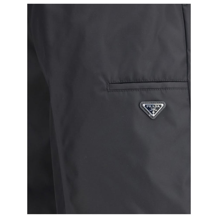 Prada Black Recycled Polyamide Bermuda Shorts
