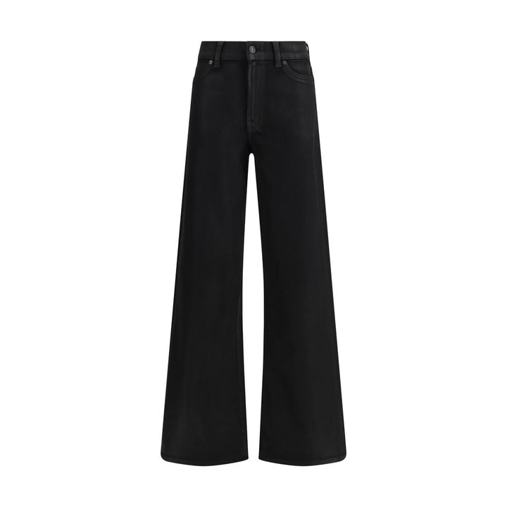 7FOR Black Cotton Flared Jeans