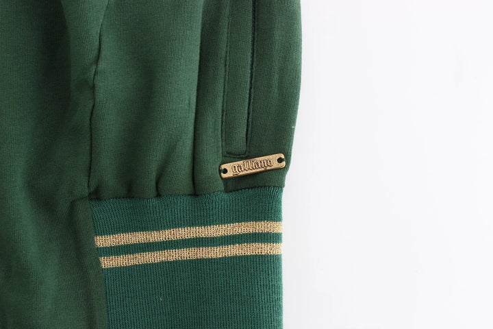 John Galliano Green Mock Zip Cardigan Sweatshirt Sweater Jacket