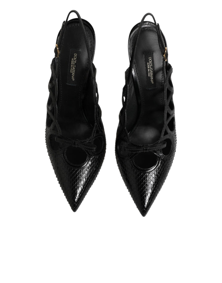 Dolce &amp; Gabbana Leather High Heels Slingback Shoes