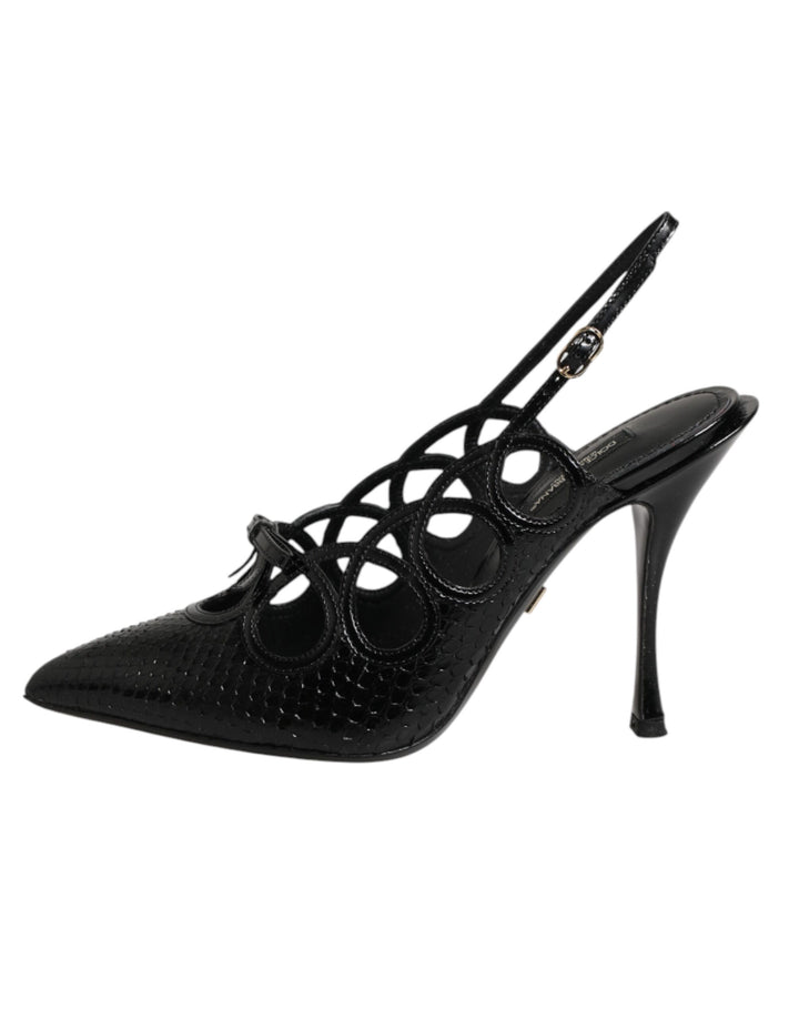 Dolce &amp; Gabbana Leather High Heels Slingback Shoes