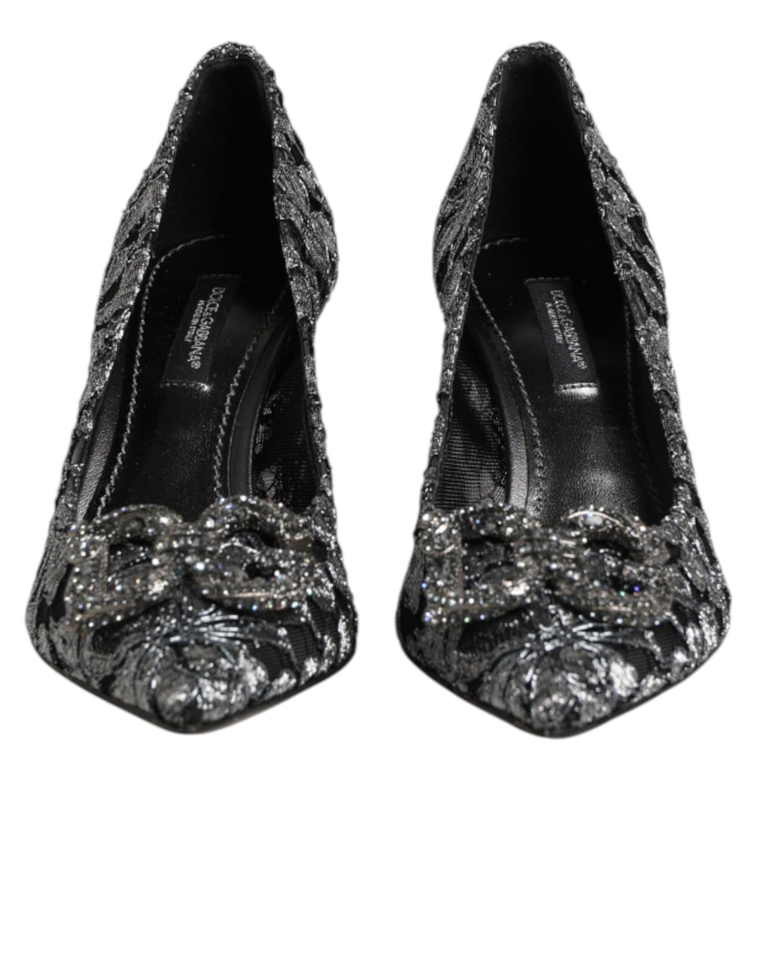 Dolce &amp; Gabbana Silver Lace DG Amore Heels Pumps Shoes