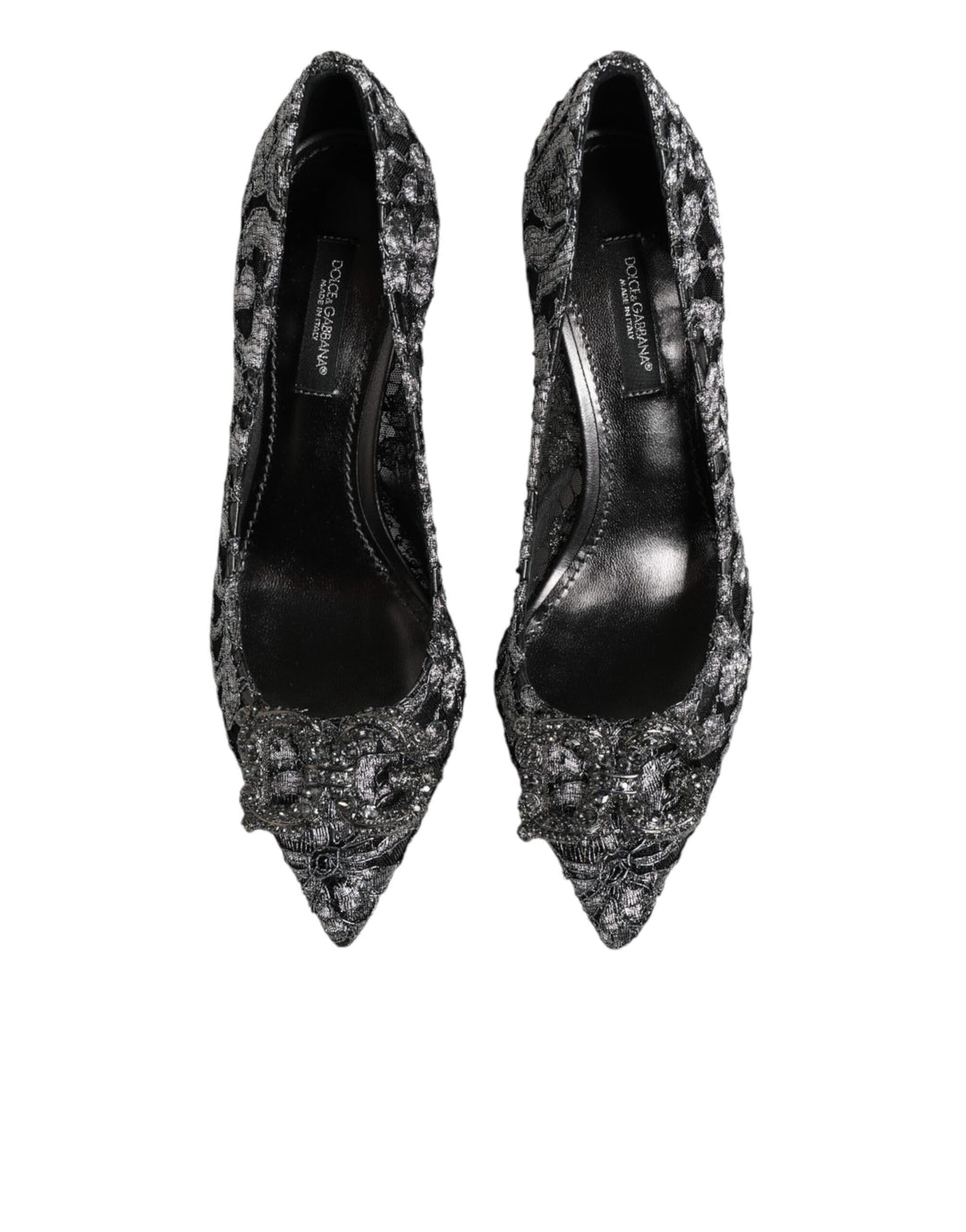 Dolce &amp; Gabbana Silver Lace DG Amore Heels Pumps Shoes