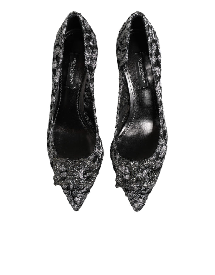 Dolce &amp; Gabbana Silver Lace DG Amore Heels Pumps Shoes