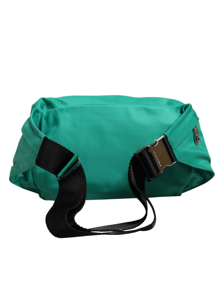 Dolce &amp; Gabbana Green Logo Plaque Nylon Waist Fanny Pack Men&