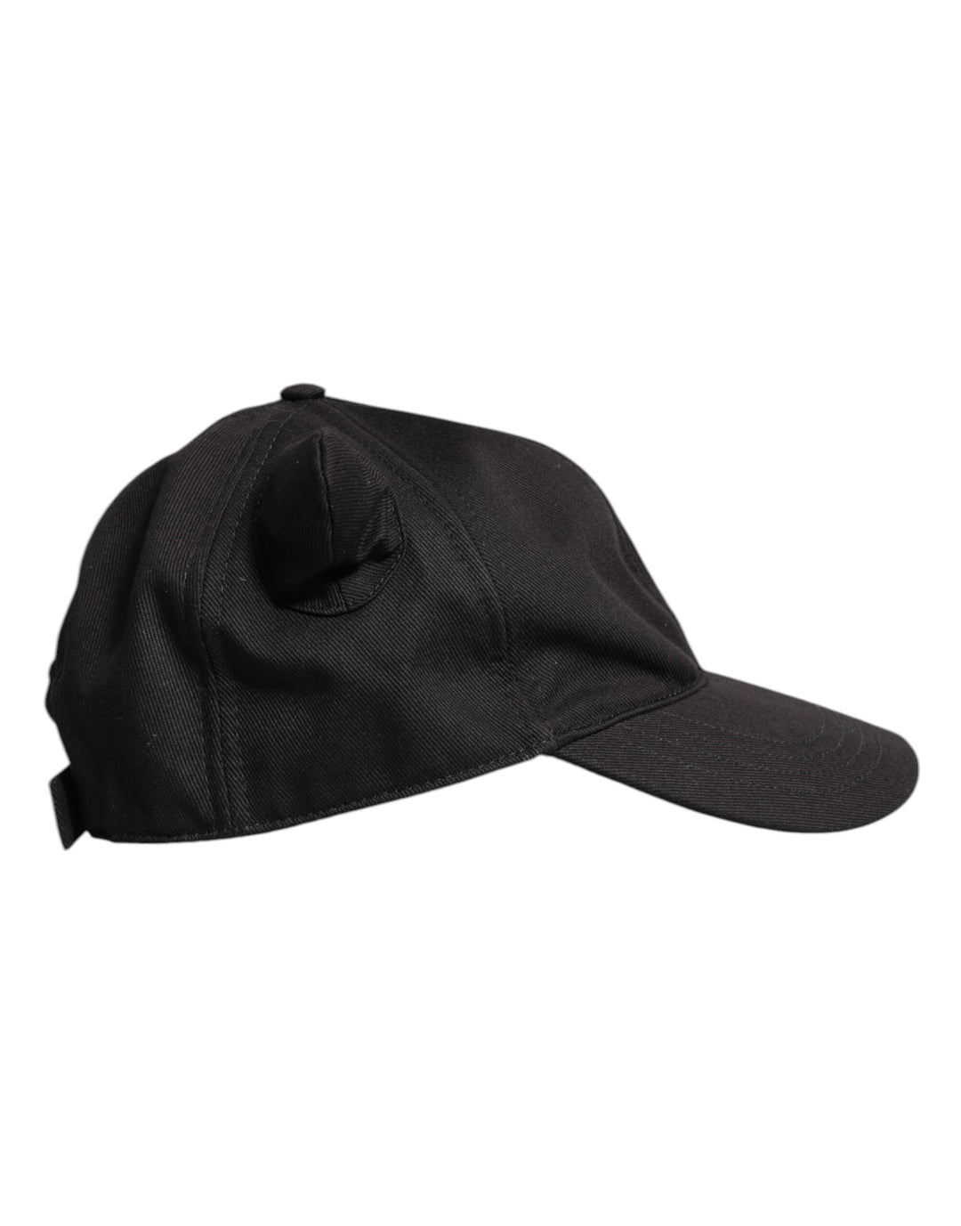 Dolce &amp; Gabbana Black Cotton Logo Patch 6 Panels Baseball Cap Hat