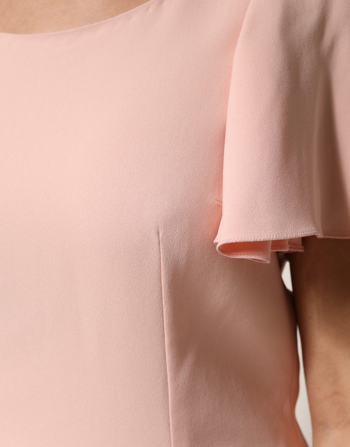 Dolce &amp; Gabbana Pink Short Sleeves Round Neck Blouse Top
