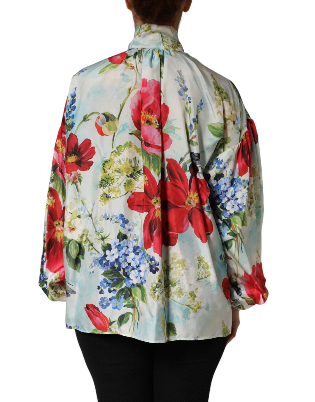 Dolce &amp; Gabbana Multicolor Floral Long Sleeves Blouse Top