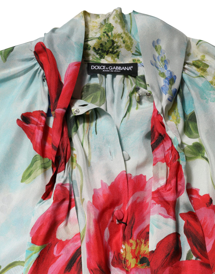 Dolce &amp; Gabbana Multicolor Floral Long Sleeves Blouse Top