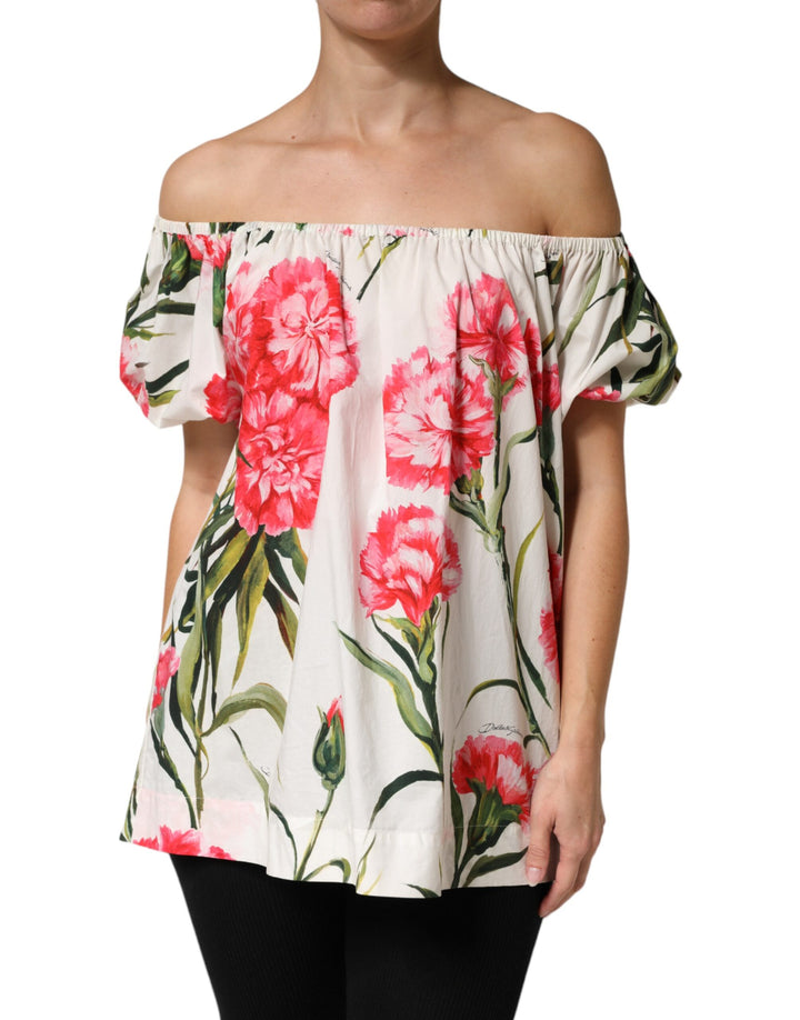 Dolce &amp; Gabbana Multicolor Floral Off Shoulder Blouse Top