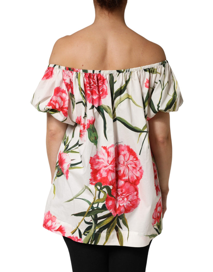 Dolce &amp; Gabbana Multicolor Floral Off Shoulder Blouse Top