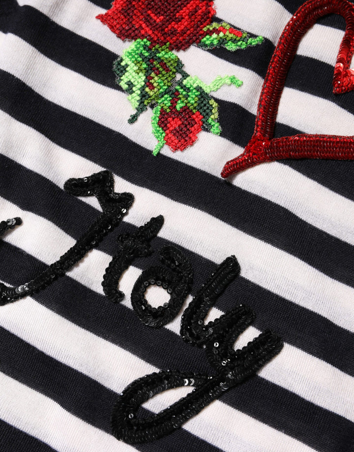 Dolce &amp; Gabbana Black White Cashmere Silk Sleeveless Top