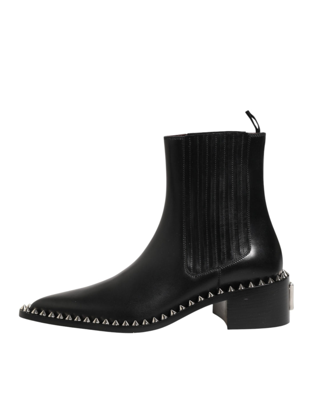 Dolce &amp; Gabbana Black Studded Chelsea Short Ankle Boots Shoes