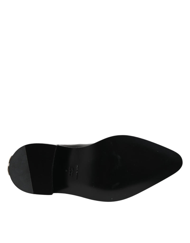 Dolce &amp; Gabbana Black Studded Chelsea Short Ankle Boots Shoes