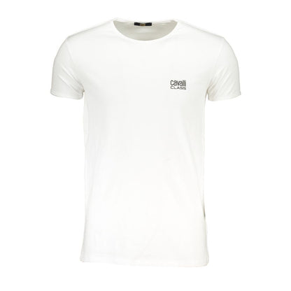 Cavalli Class Bianco Cotton Men T-Shirt