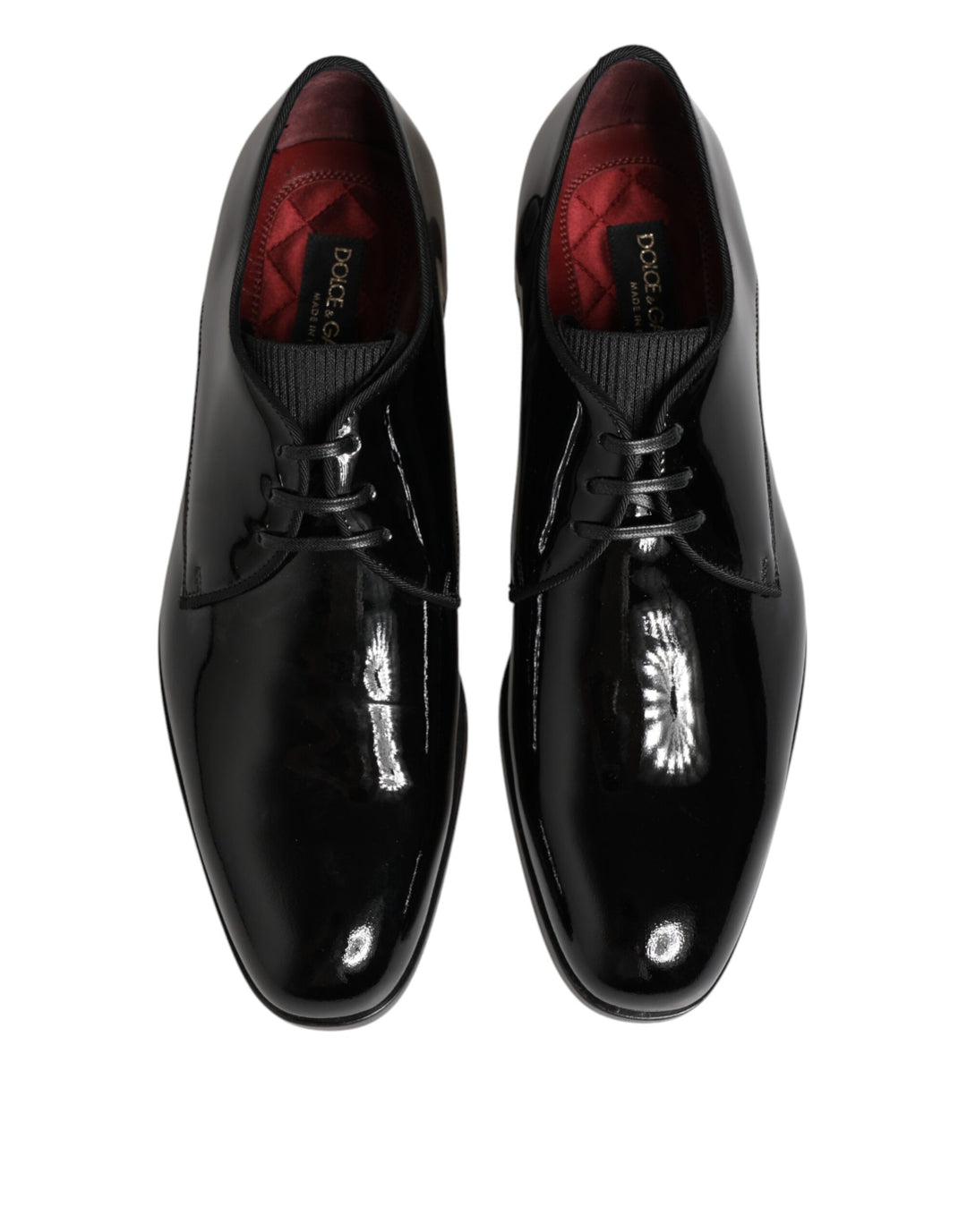 Dolce &amp; Gabbana Black Calfskin Leather Derby Dress Shoes