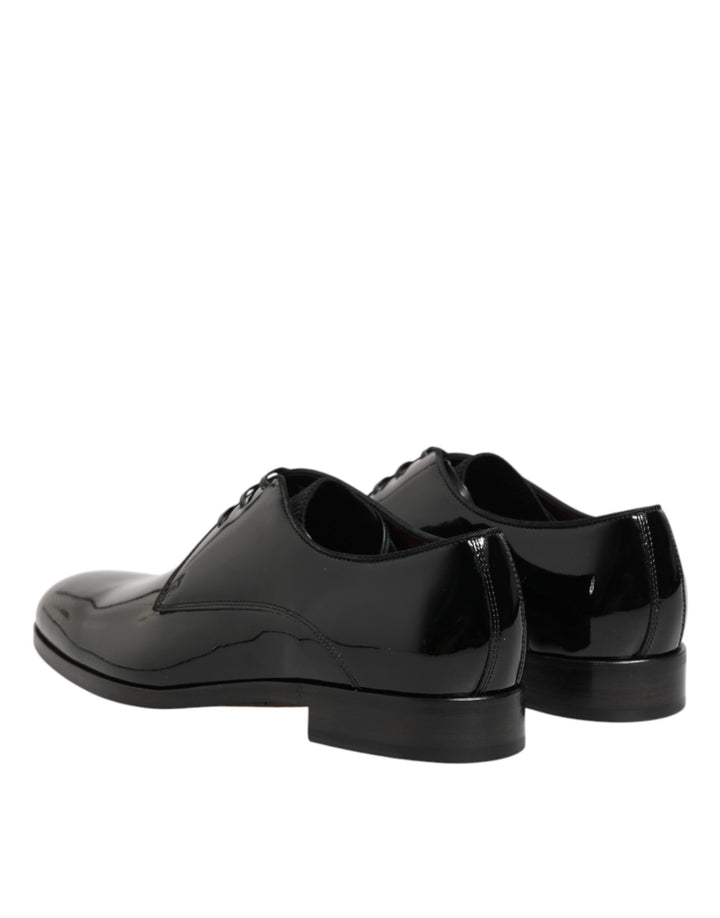 Dolce &amp; Gabbana Black Calfskin Leather Derby Dress Shoes