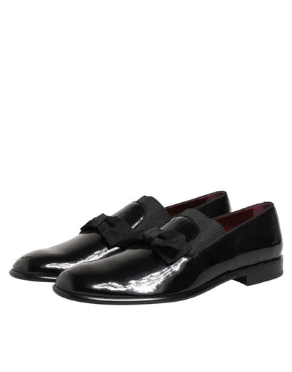 Dolce & Gabbana Black Leather Slip On Dress Men Loafers Shoes
