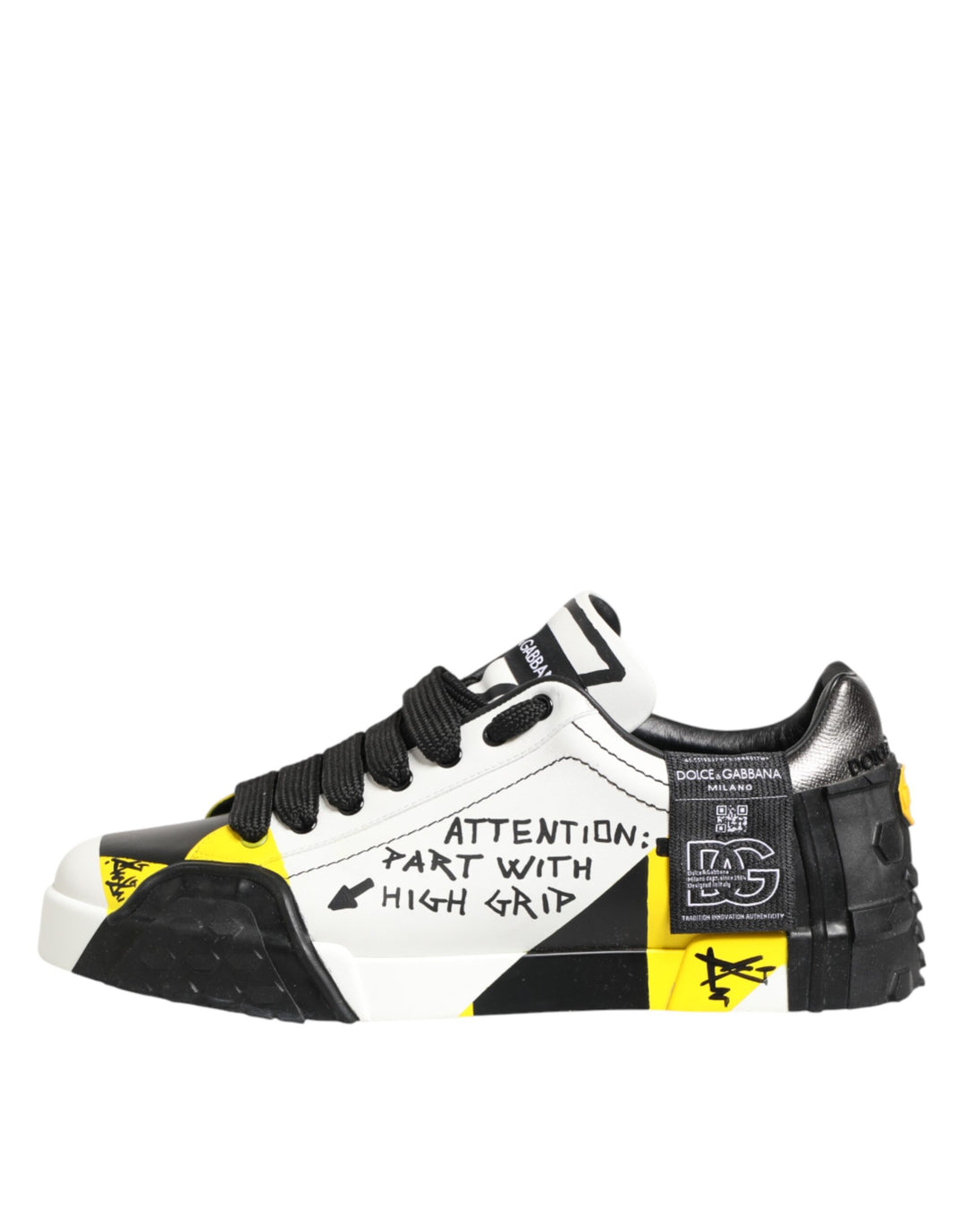 Dolce &amp; Gabbana Multicolor Leather Graffiti Low Top Sneakers Shoes