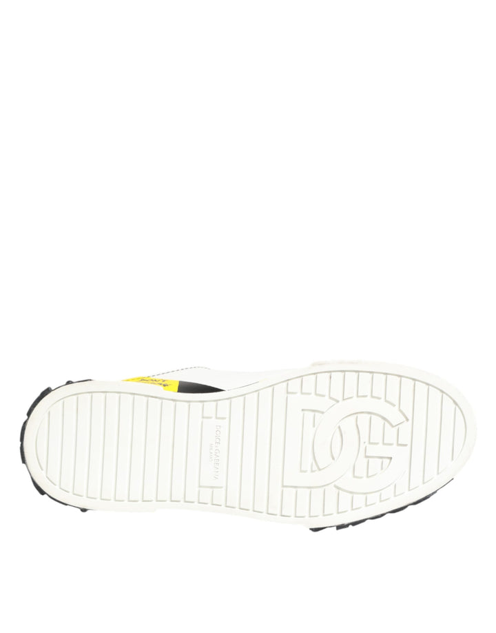 Dolce &amp; Gabbana Multicolor Leather Graffiti Low Top Sneakers Shoes