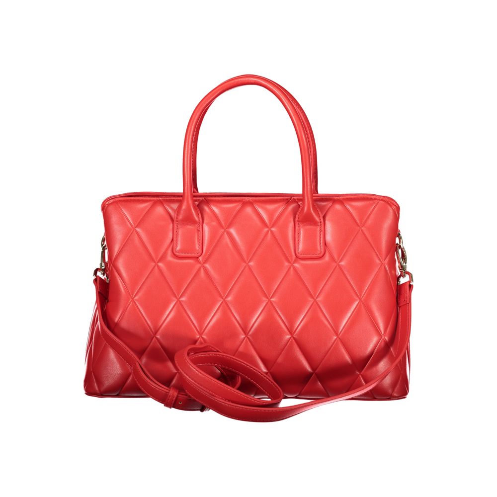 Mario Valentino - Rosso Polyurethane Women’s Bag with Handles and Compartments