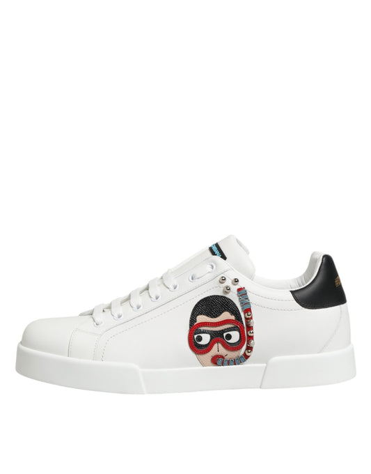 Dolce & Gabbana White Leather #DGFAMILY Men Sneakers Shoes