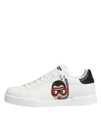Dolce & Gabbana White Leather #DGFAMILY Men Sneakers Shoes